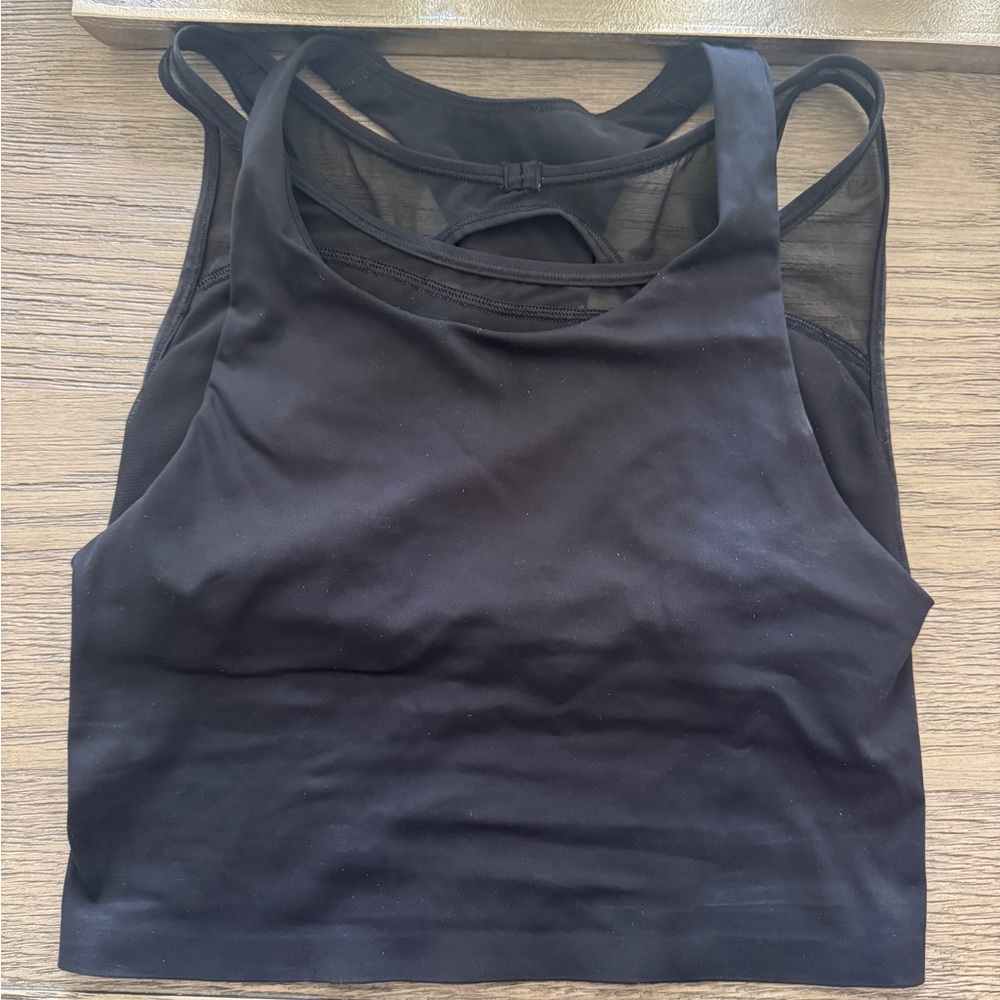 Lululemon Athletica Black Sleeveless Crop Tank Top